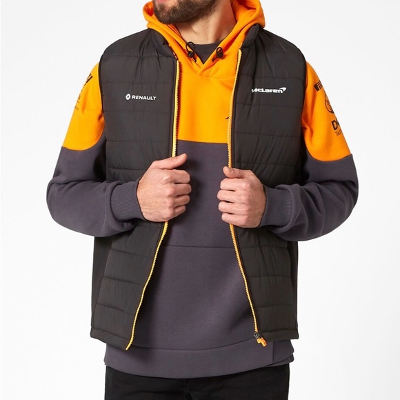 McLaren Black and Orange Renault Down Filled Vest / Team Gilet - Never Worn!! - Picture 9 of 10